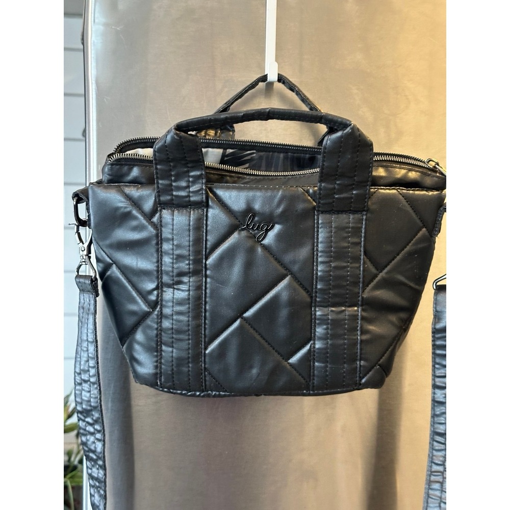 Lug Dory mini quilted black patent crossbody+handles vacay work school everyday